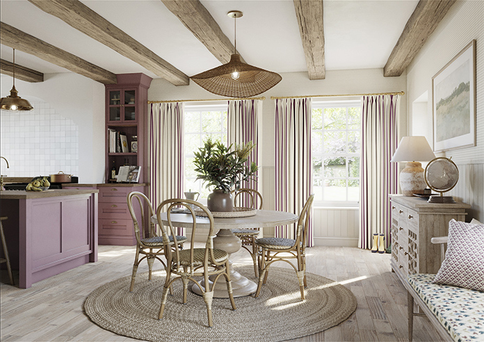 Winnies Stripe, Mulberry - Made to Measure Curtains - Image 7